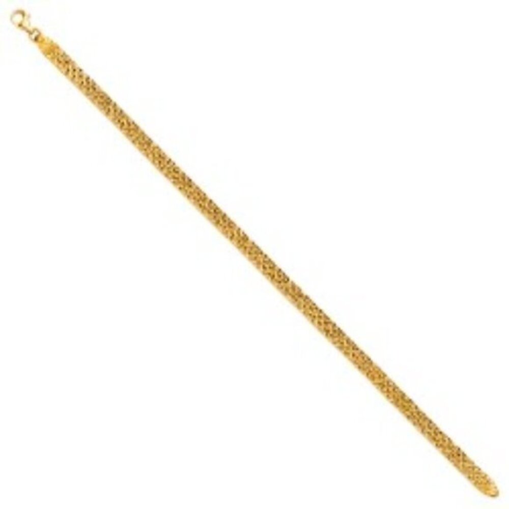 14K Yellow Gold Crystal Cut Bracelet - 7.25"